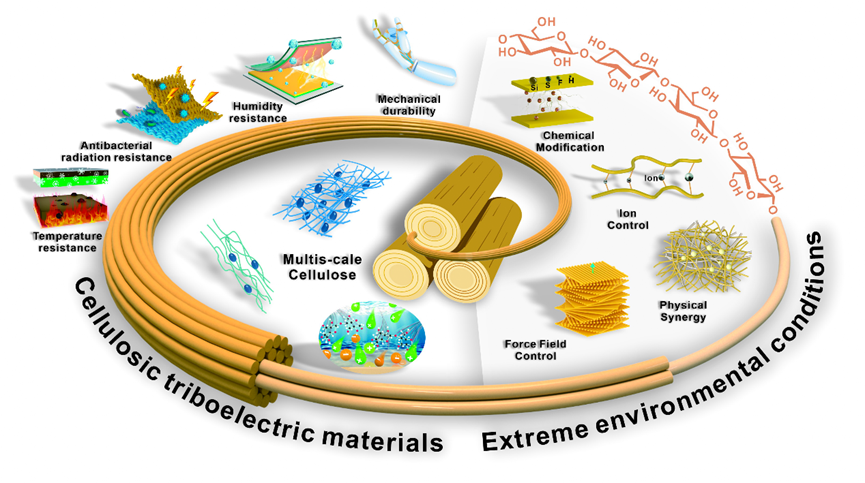 纤维素摩擦电材料用于极端环境能量收集